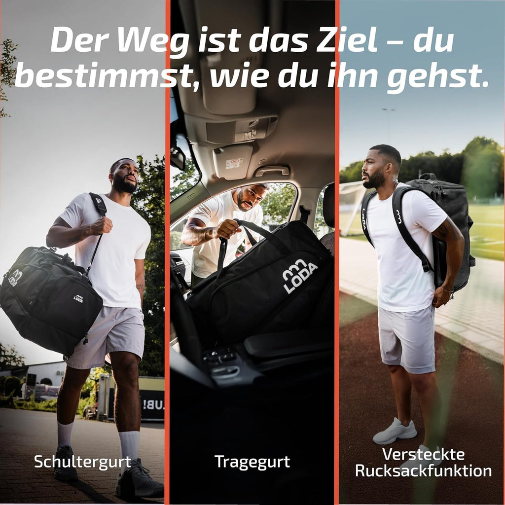 Team (68L) - Sporttasche Mit Schuhfach, Nassfach, Rucksackfunktion & Wertsachenfach - Perfekte Fußball-, Handball-, Trainings-, Oder Fitnesstasche - Tasche Für Sport, Reisen & Freizeit