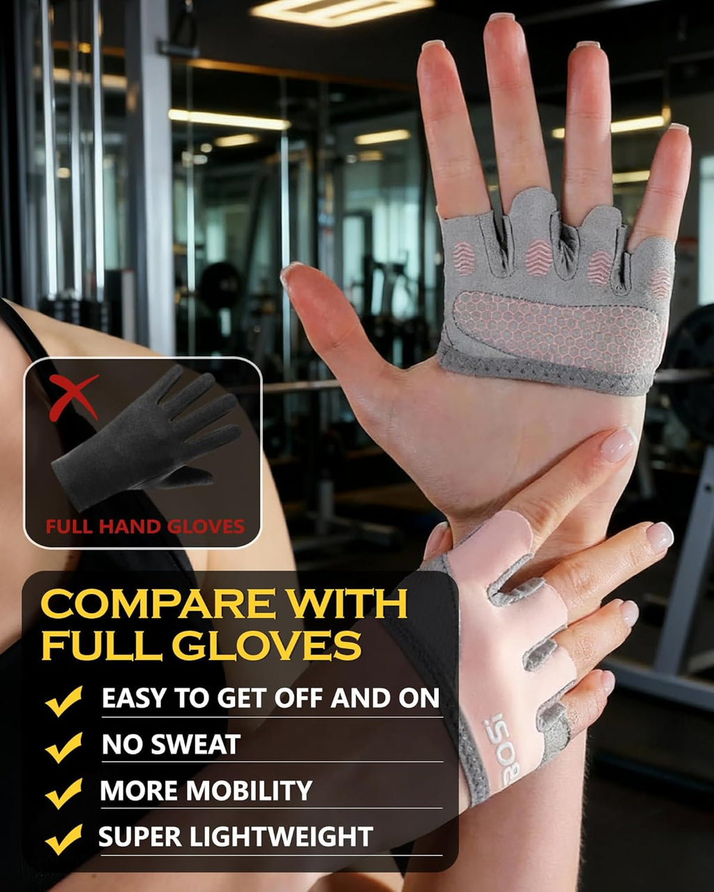 Fitness Handschuhe, Trainingshandschuhe Für Damen Und Herren, Atmungsaktiv & Rutschfest, Gym Handschuhe, Sporthandschuhe Für Crossfit Bodybuilding Gym Krafttraining