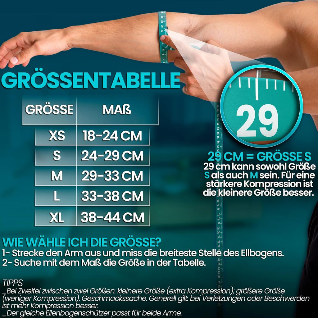 Nativodex Ellenbogenbandage Herren & Damen – Kompressionsbandage Ellenbogen Für Tennisarm, Golferarm & Sport, Atmungsaktive Armbandage Für Rechten Und Linken Arm, Ellbogen Bandage Für Fitness & Alltag