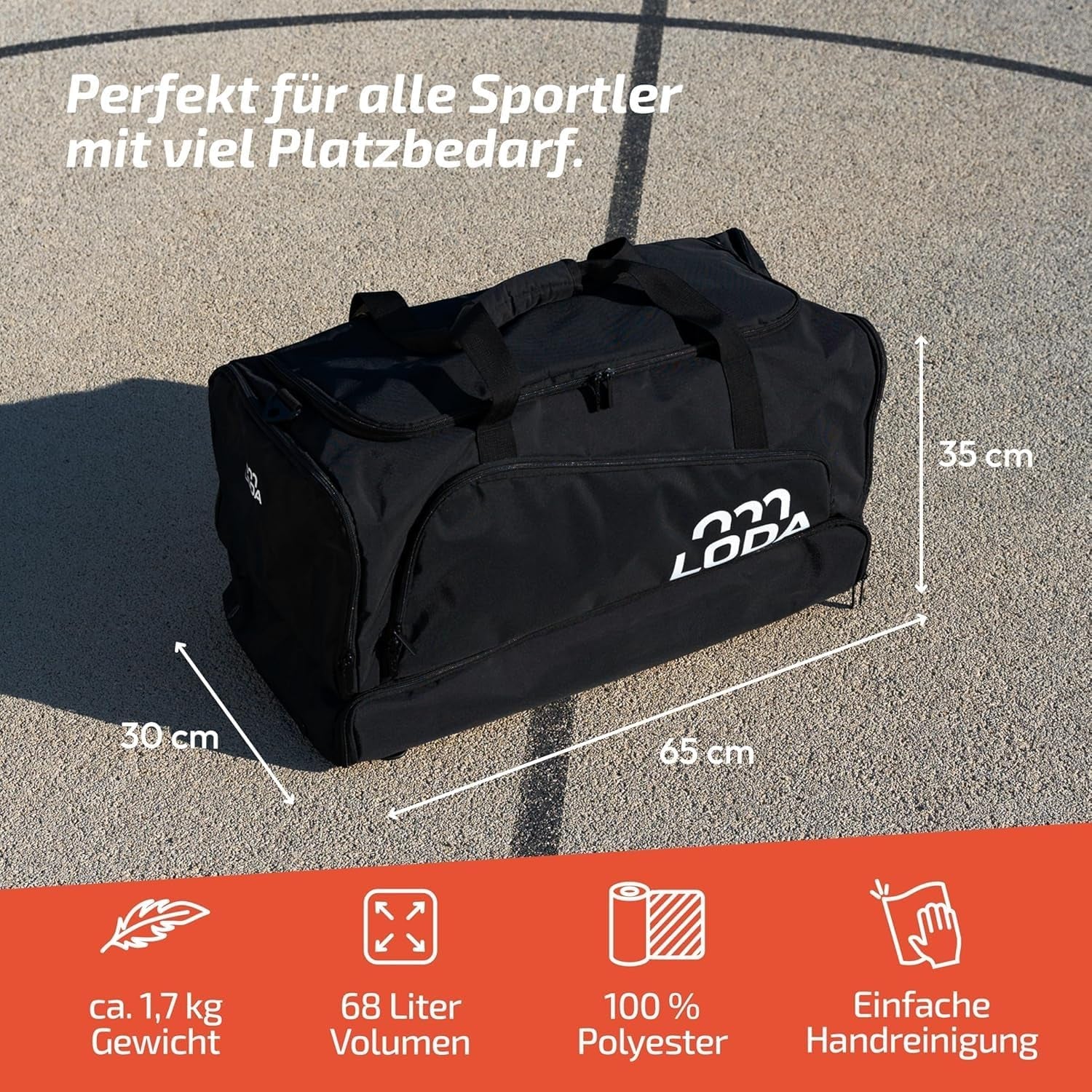 Team (68L) - Sporttasche Mit Schuhfach, Nassfach, Rucksackfunktion & Wertsachenfach - Perfekte Fußball-, Handball-, Trainings-, Oder Fitnesstasche - Tasche Für Sport, Reisen & Freizeit