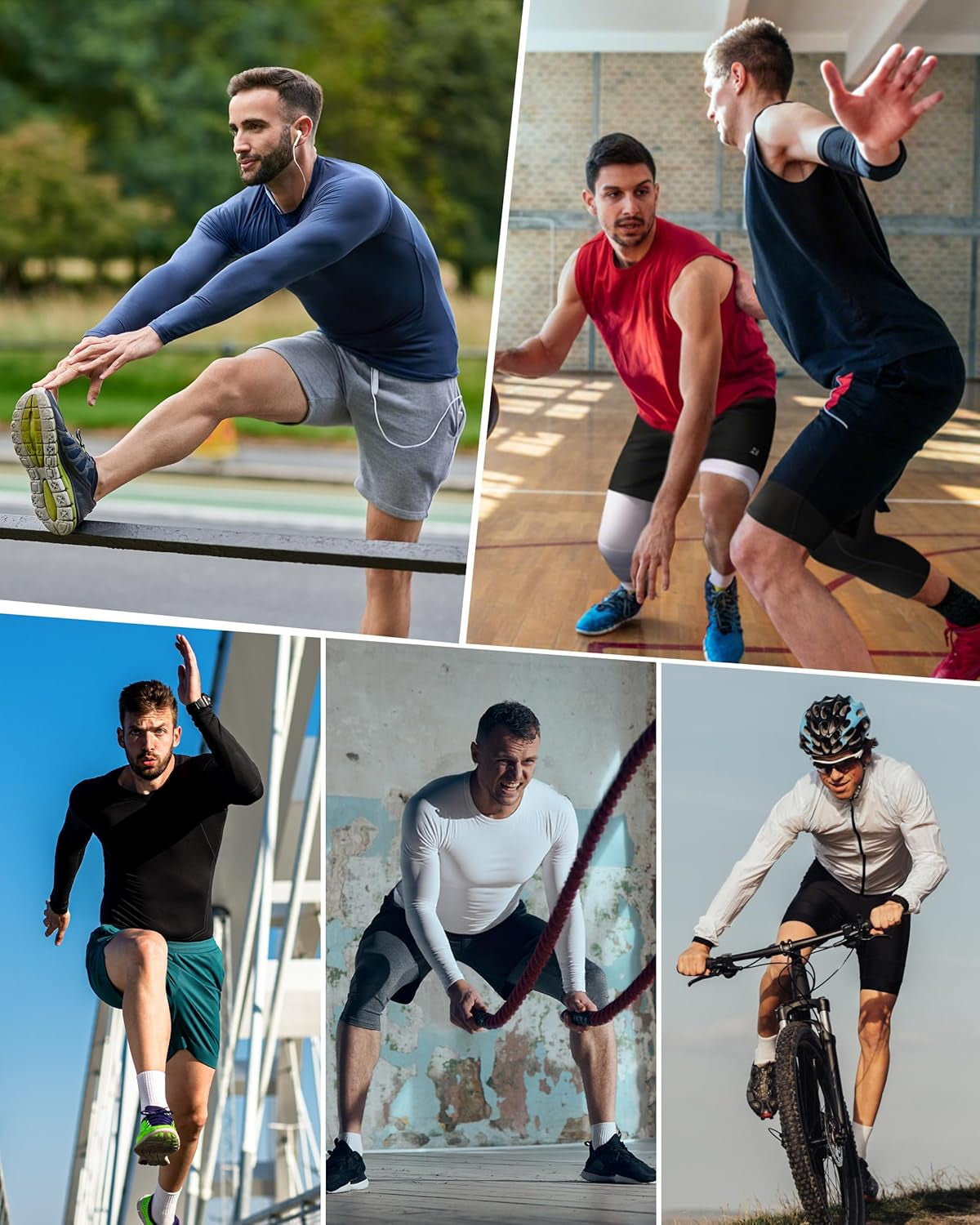 Roadbox Kompressionsshirt Herren Langarm, Atmungsaktiv, Schnell Trocknend, Funktionsshirt Für Fitness, Fußball & Outdoord