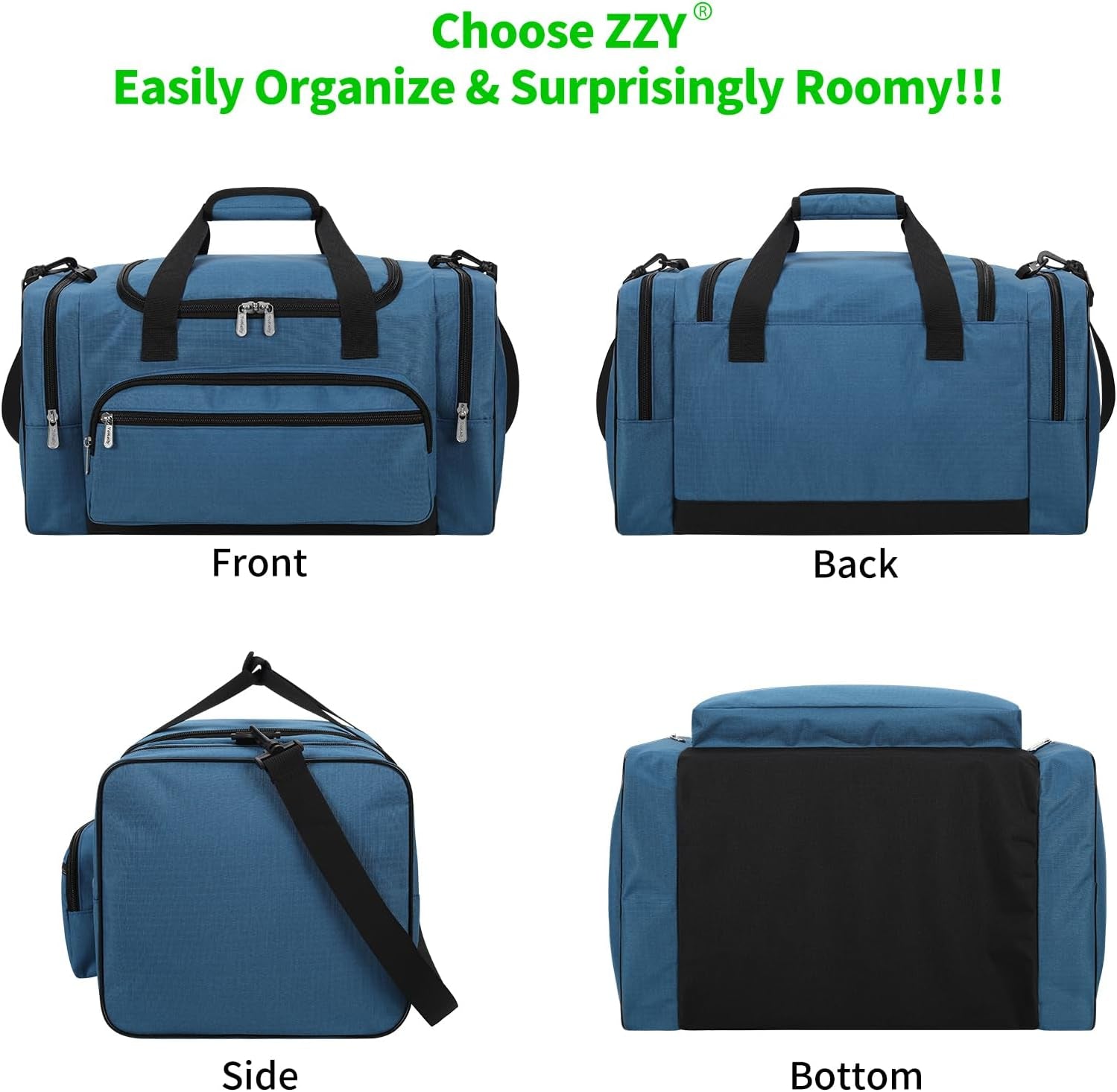 ZZY Sporttasche, 40L Reisetasche Fitness Tasche Mit Schultergurt Wochenendtasche Für Damen Und Herren(Blau)