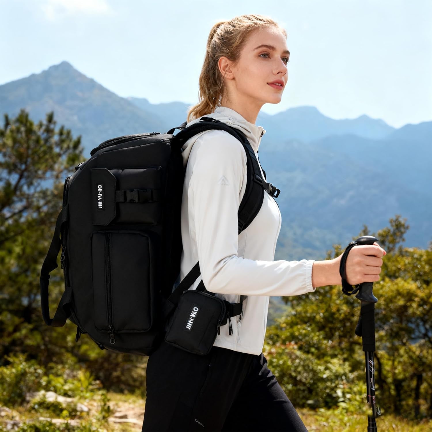 Suweir Sporttasche Damen Herren 32L Reisetasche Mit Schuhfach Nassfach Wasserdicht Trainingstasche Mit Rucksack Weekender Travel Duffle Bag Schwimmtasche Für Sport, Reisen, Gym Schwarz
