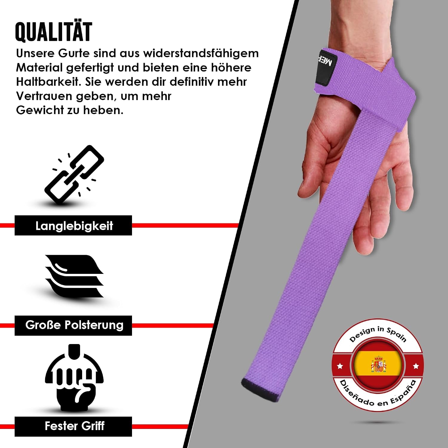 MERCURYAL Zughilfen Krafttraining Lifting Straps - Bodybuilding, Fitness, Kreuzheben, Powerlifting - Kreuzheben Gurte - Profi Lifting Straps - Lifting Straps - Gym Zubehör Für Frauen Und Männer