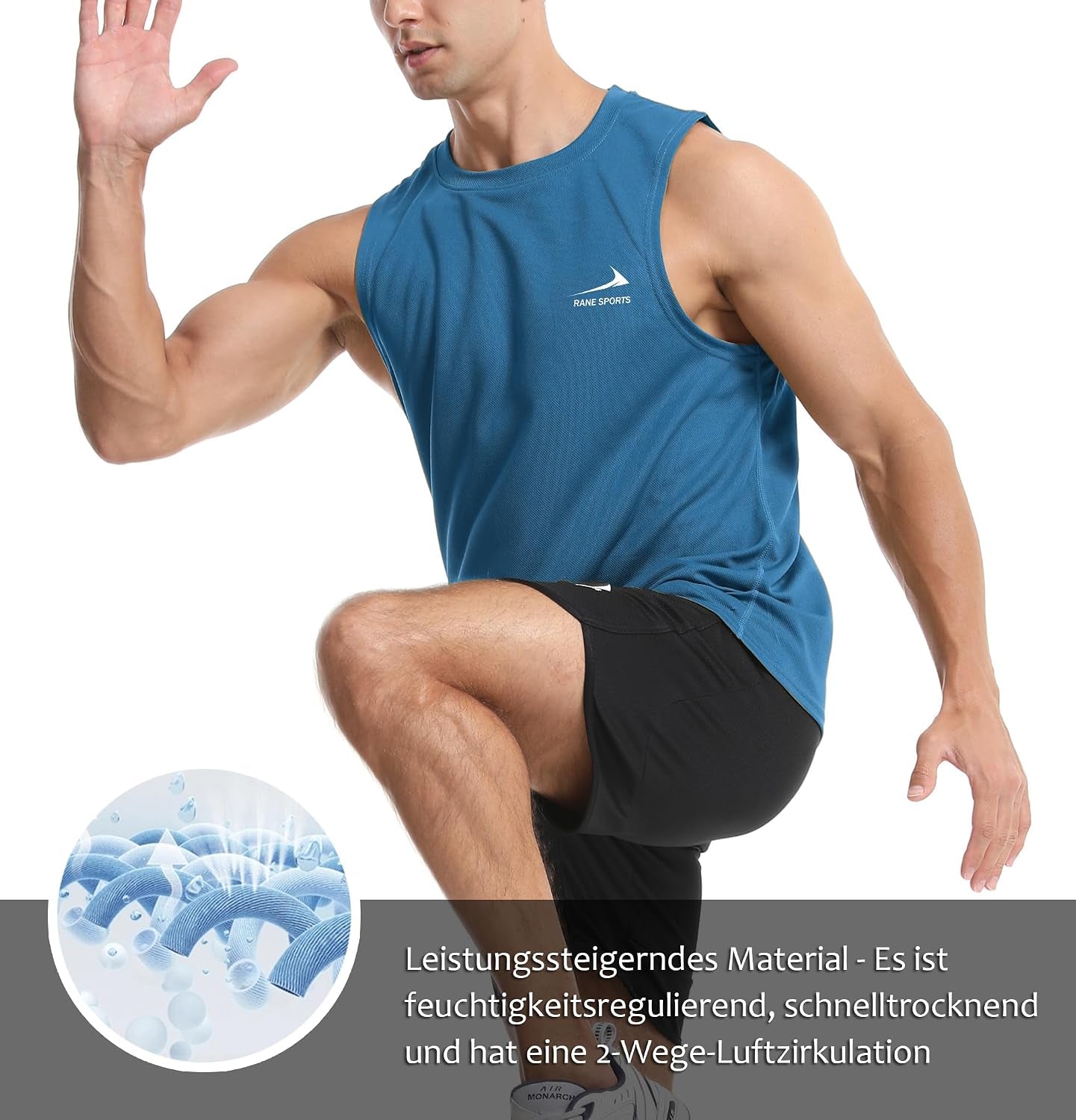 Herren Tanktop Gym Tshirt Muskel Fitness Training Laufshirt Fitness Tanks Ärmelloser T-Shirt