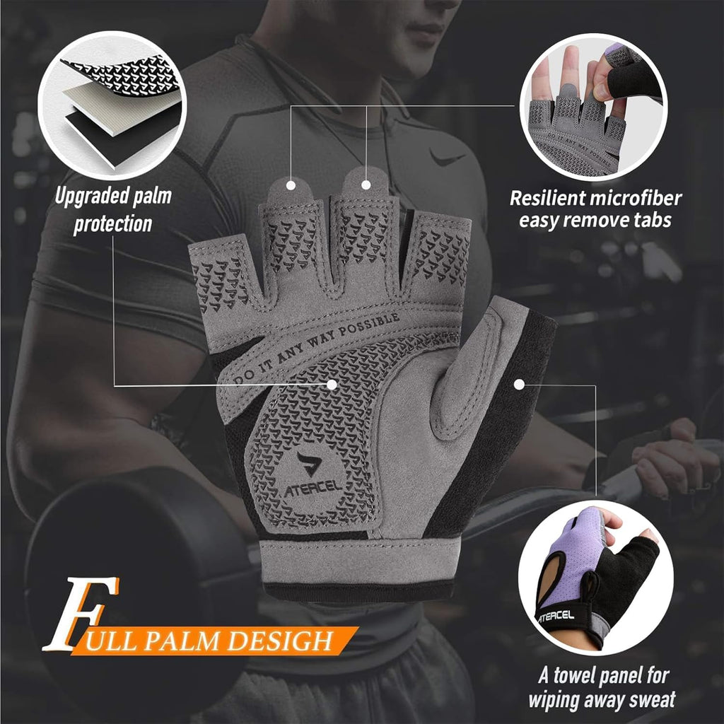 ATERCEL Fitness Handschuhe Für Radfahren, Training, Fitness, Atmungsaktive Fahrradhandschuhe Herren Und Damen