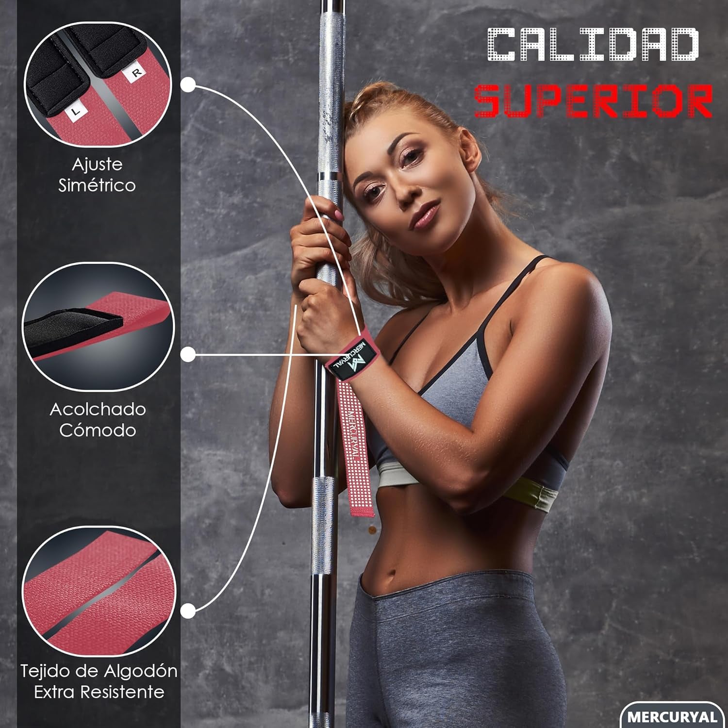 MERCURYAL Zughilfen Krafttraining Lifting Straps - Bodybuilding, Fitness, Kreuzheben, Powerlifting - Kreuzheben Gurte - Profi Lifting Straps - Lifting Straps - Gym Zubehör Für Frauen Und Männer