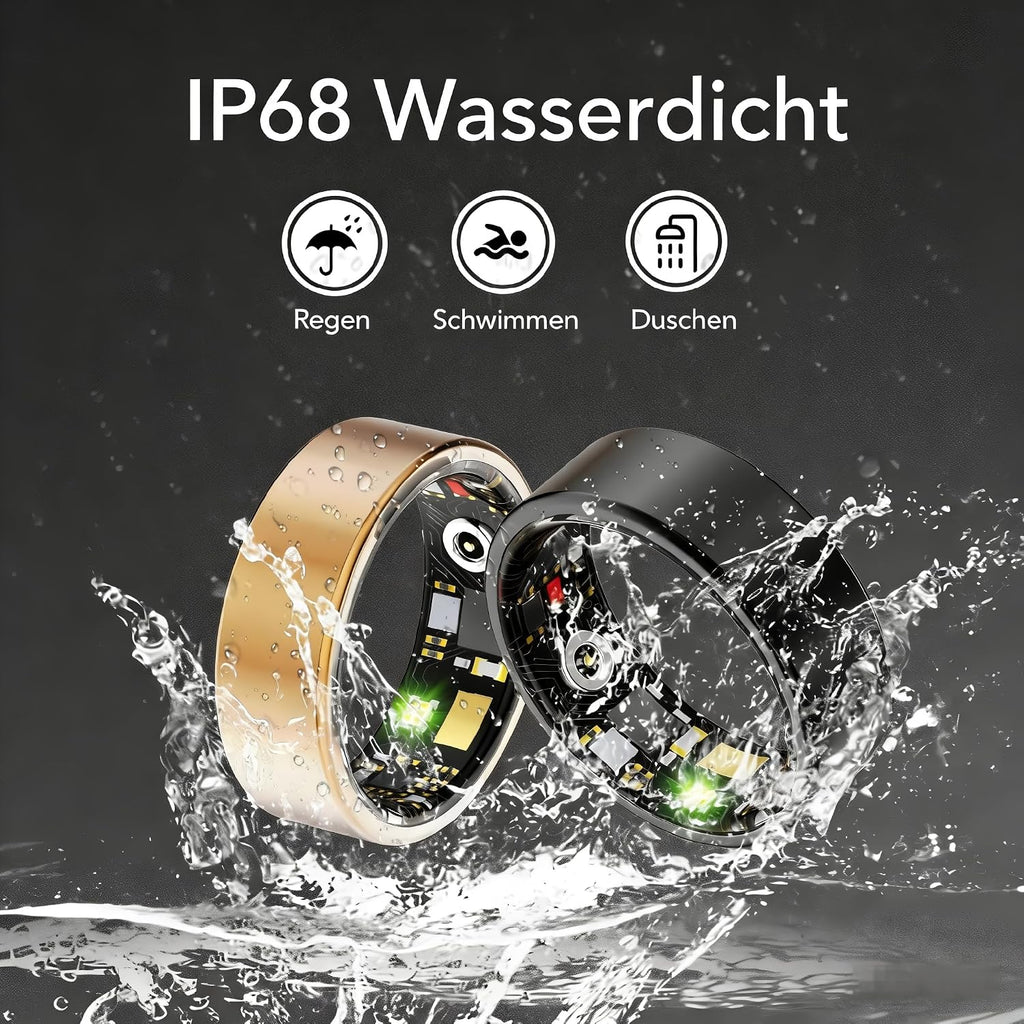 Smart Ring Für Damen Herren, Fitness Tracking Ring Mit Herzfrequenz, Schlafüberwachung, Schrittzählung Für Ios Und Android, Keine Abonnementgebühr, IP68 Wasserdicht(Schwarz, 11)