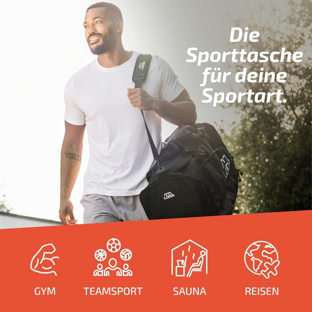 Team (68L) - Sporttasche Mit Schuhfach, Nassfach, Rucksackfunktion & Wertsachenfach - Perfekte Fußball-, Handball-, Trainings-, Oder Fitnesstasche - Tasche Für Sport, Reisen & Freizeit
