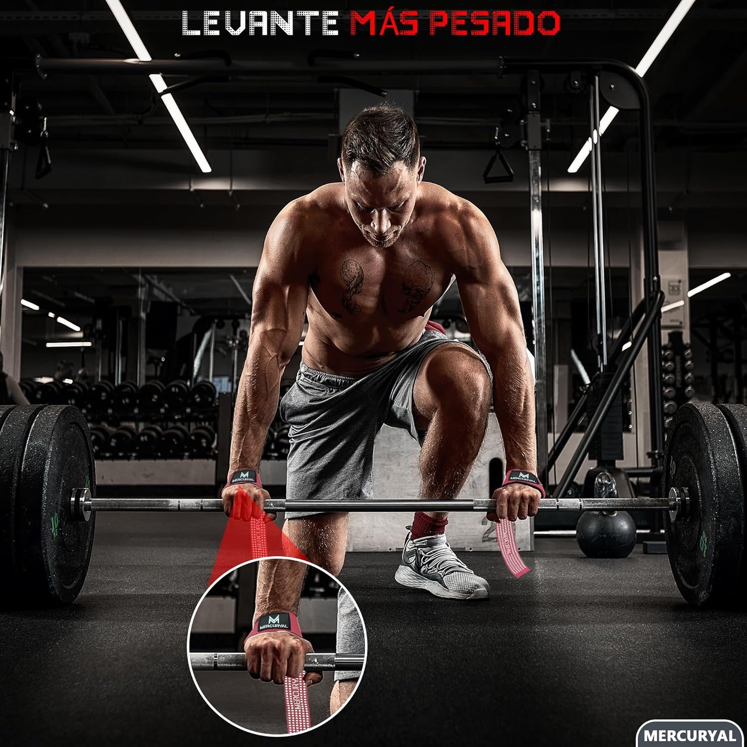 MERCURYAL Zughilfen Krafttraining Lifting Straps - Bodybuilding, Fitness, Kreuzheben, Powerlifting - Kreuzheben Gurte - Profi Lifting Straps - Lifting Straps - Gym Zubehör Für Frauen Und Männer