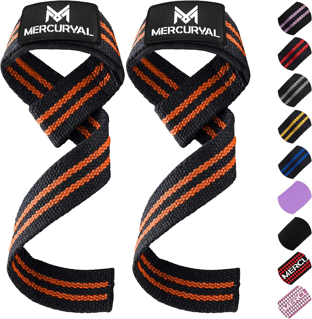 MERCURYAL Zughilfen Krafttraining Lifting Straps - Bodybuilding, Fitness, Kreuzheben, Powerlifting - Kreuzheben Gurte - Profi Lifting Straps - Lifting Straps - Gym Zubehör Für Frauen Und Männer