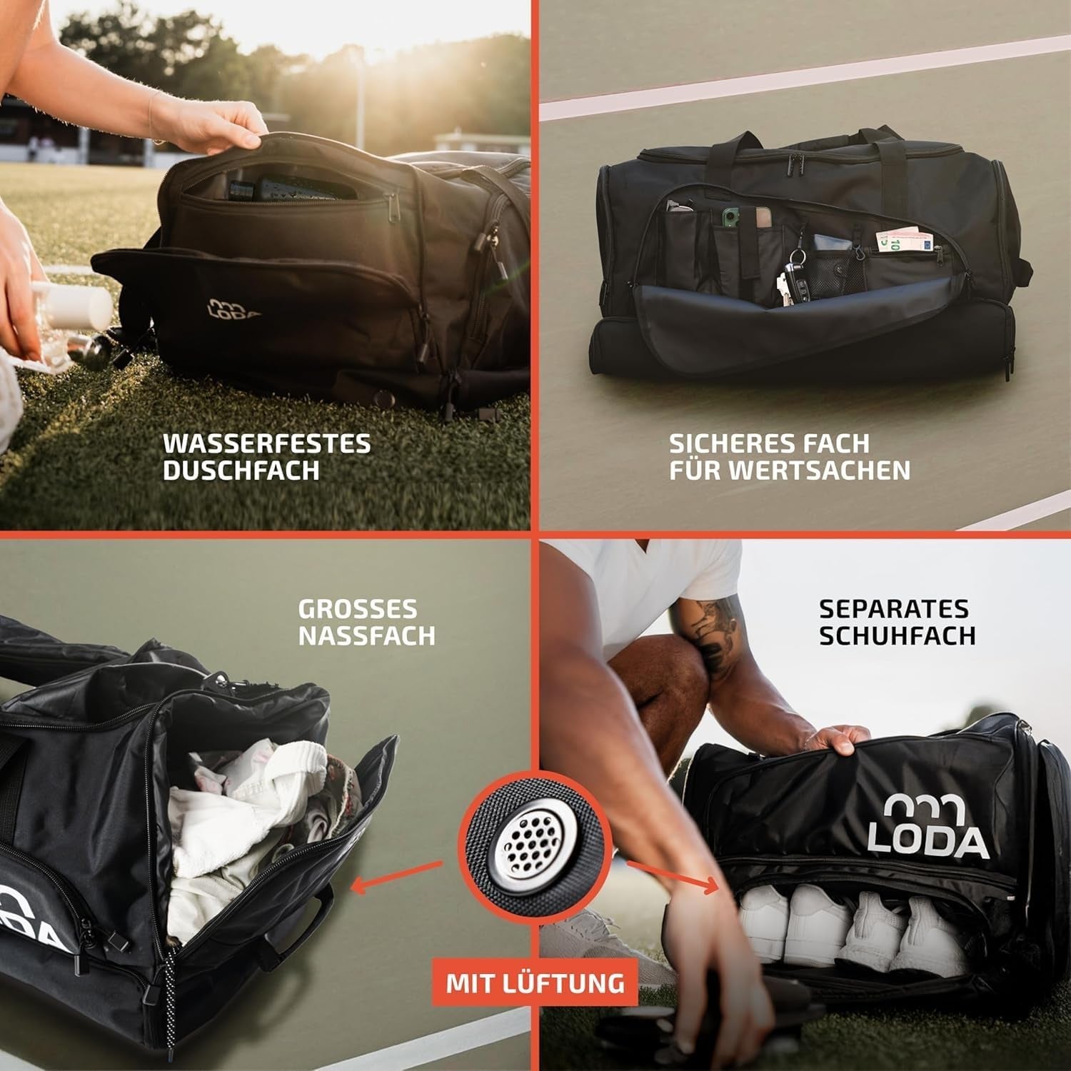 Team (68L) - Sporttasche Mit Schuhfach, Nassfach, Rucksackfunktion & Wertsachenfach - Perfekte Fußball-, Handball-, Trainings-, Oder Fitnesstasche - Tasche Für Sport, Reisen & Freizeit