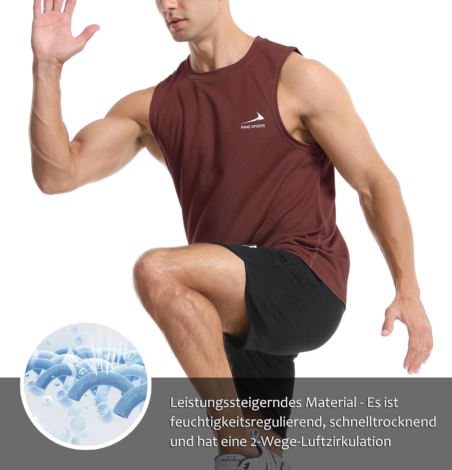 Herren Tanktop Gym Tshirt Muskel Fitness Training Laufshirt Fitness Tanks Ärmelloser T-Shirt