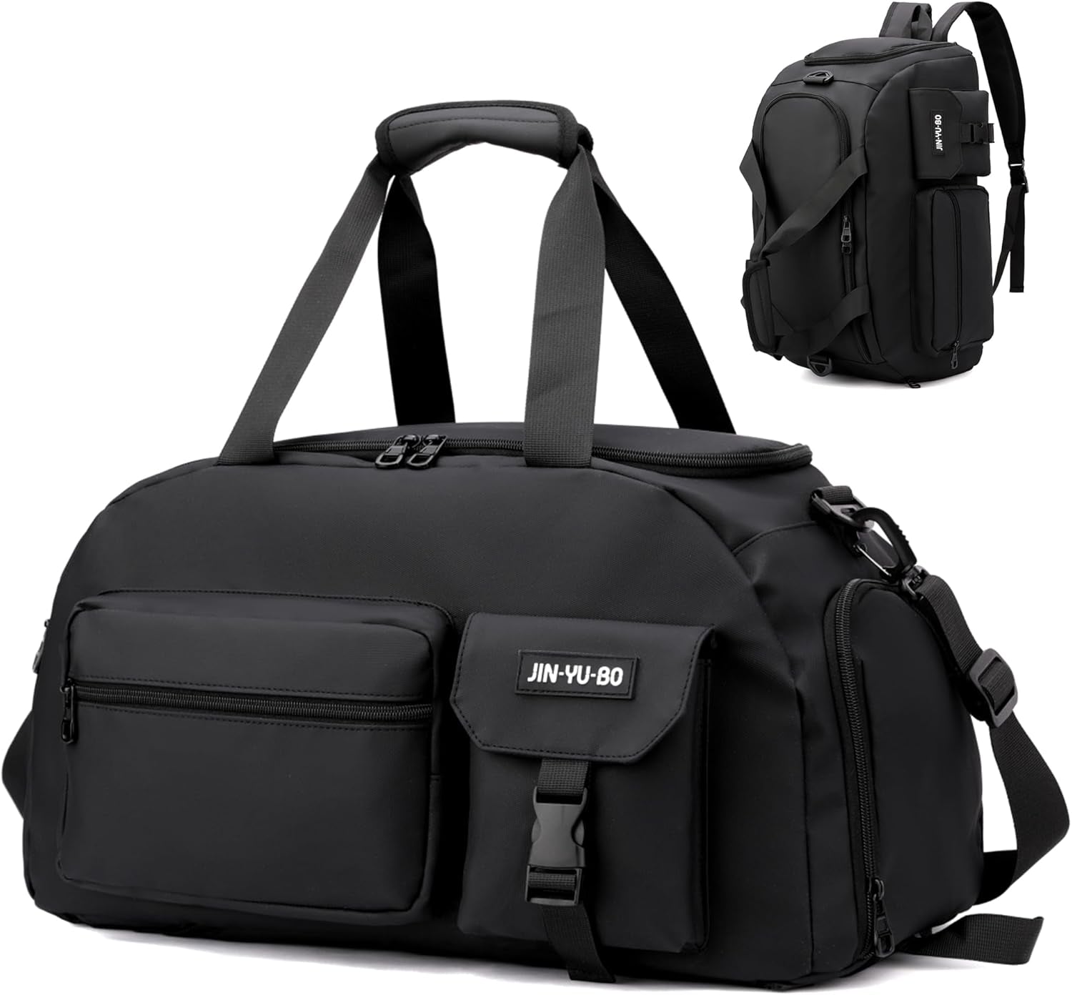 Suweir Sporttasche Damen Herren 32L Reisetasche Mit Schuhfach Nassfach Wasserdicht Trainingstasche Mit Rucksack Weekender Travel Duffle Bag Schwimmtasche Für Sport, Reisen, Gym Schwarz