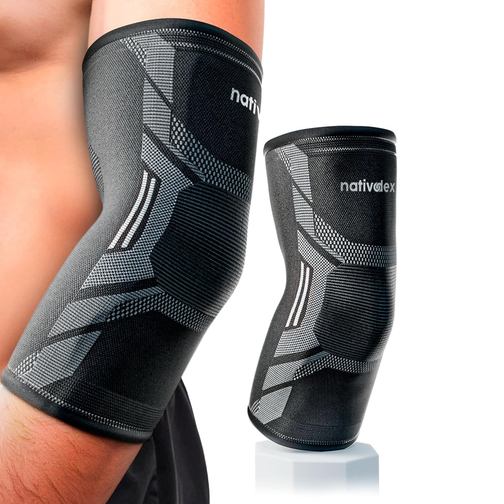 Nativodex Ellenbogenbandage Herren & Damen – Kompressionsbandage Ellenbogen Für Tennisarm, Golferarm & Sport, Atmungsaktive Armbandage Für Rechten Und Linken Arm, Ellbogen Bandage Für Fitness & Alltag