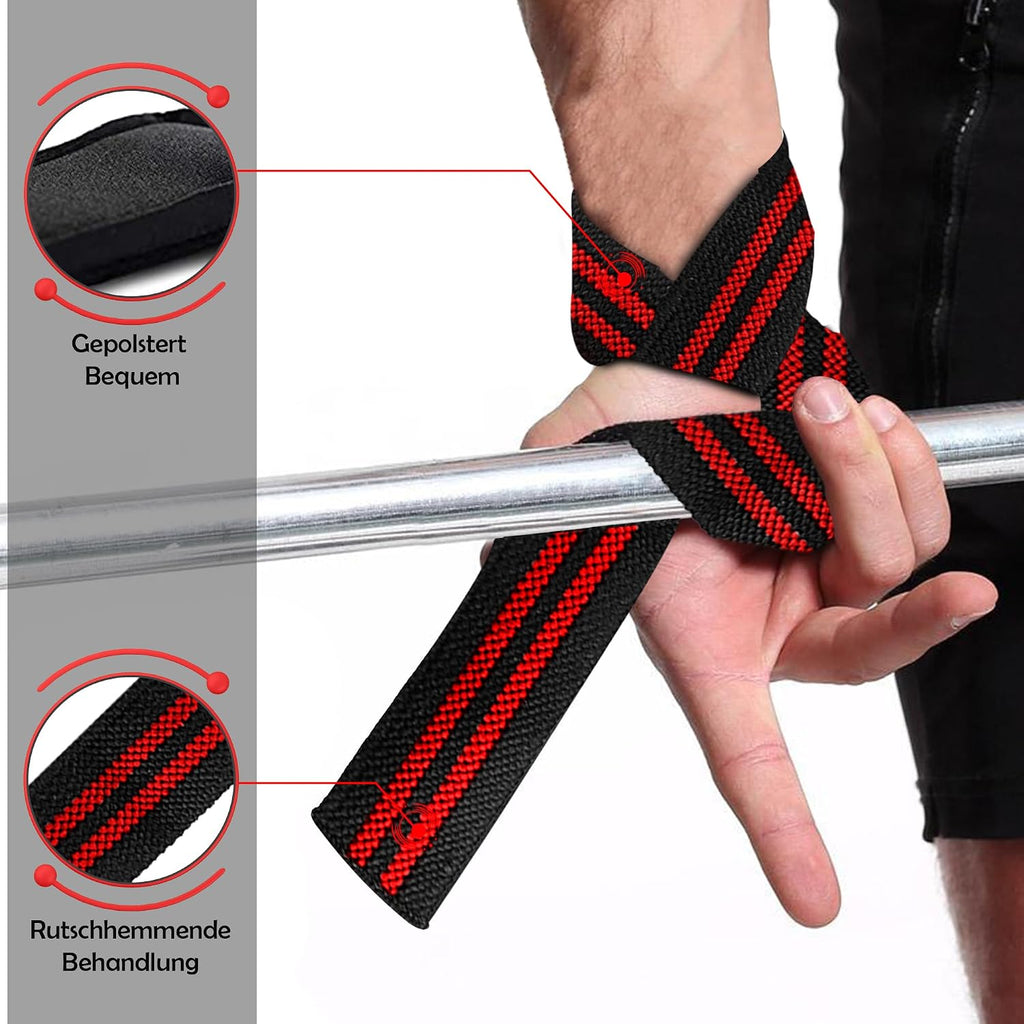 MERCURYAL Zughilfen Krafttraining Lifting Straps - Bodybuilding, Fitness, Kreuzheben, Powerlifting - Kreuzheben Gurte - Profi Lifting Straps - Lifting Straps - Gym Zubehör Für Frauen Und Männer