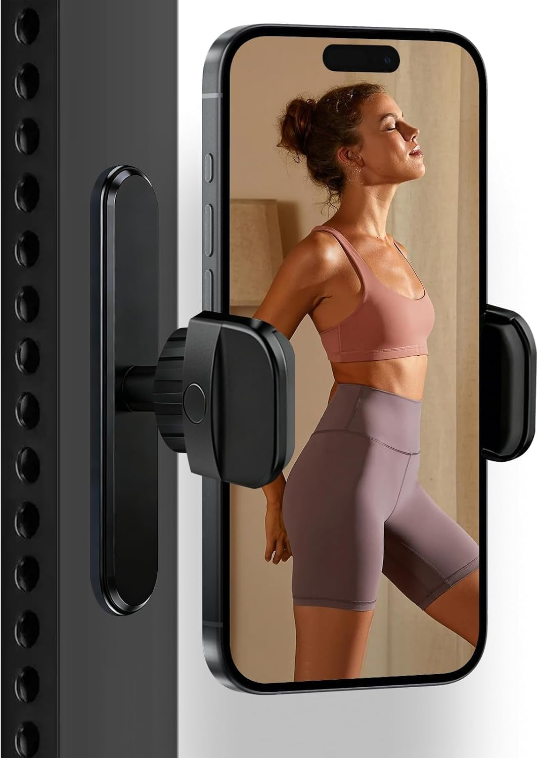 Magnetischer Fitness-Handyhalter 360° Verstellbar, Telefonhalter Aus Metall Universell Für Iphone 17 16 15 Und 4,7"-6,5" Smartphones, Gym Tragbarer Telefonhalter Fitnesszubehör