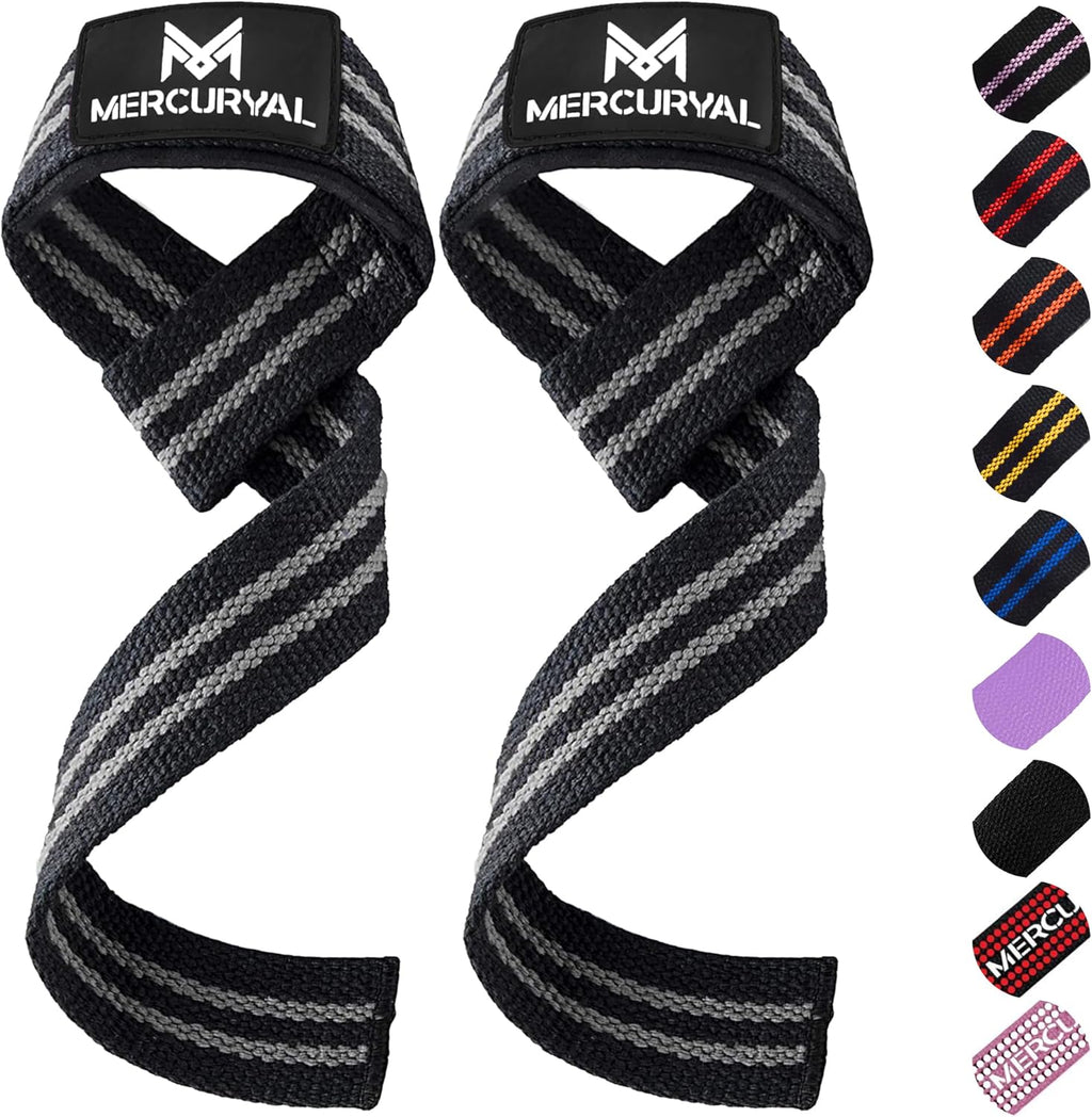 MERCURYAL Zughilfen Krafttraining Lifting Straps - Bodybuilding, Fitness, Kreuzheben, Powerlifting - Kreuzheben Gurte - Profi Lifting Straps - Lifting Straps - Gym Zubehör Für Frauen Und Männer