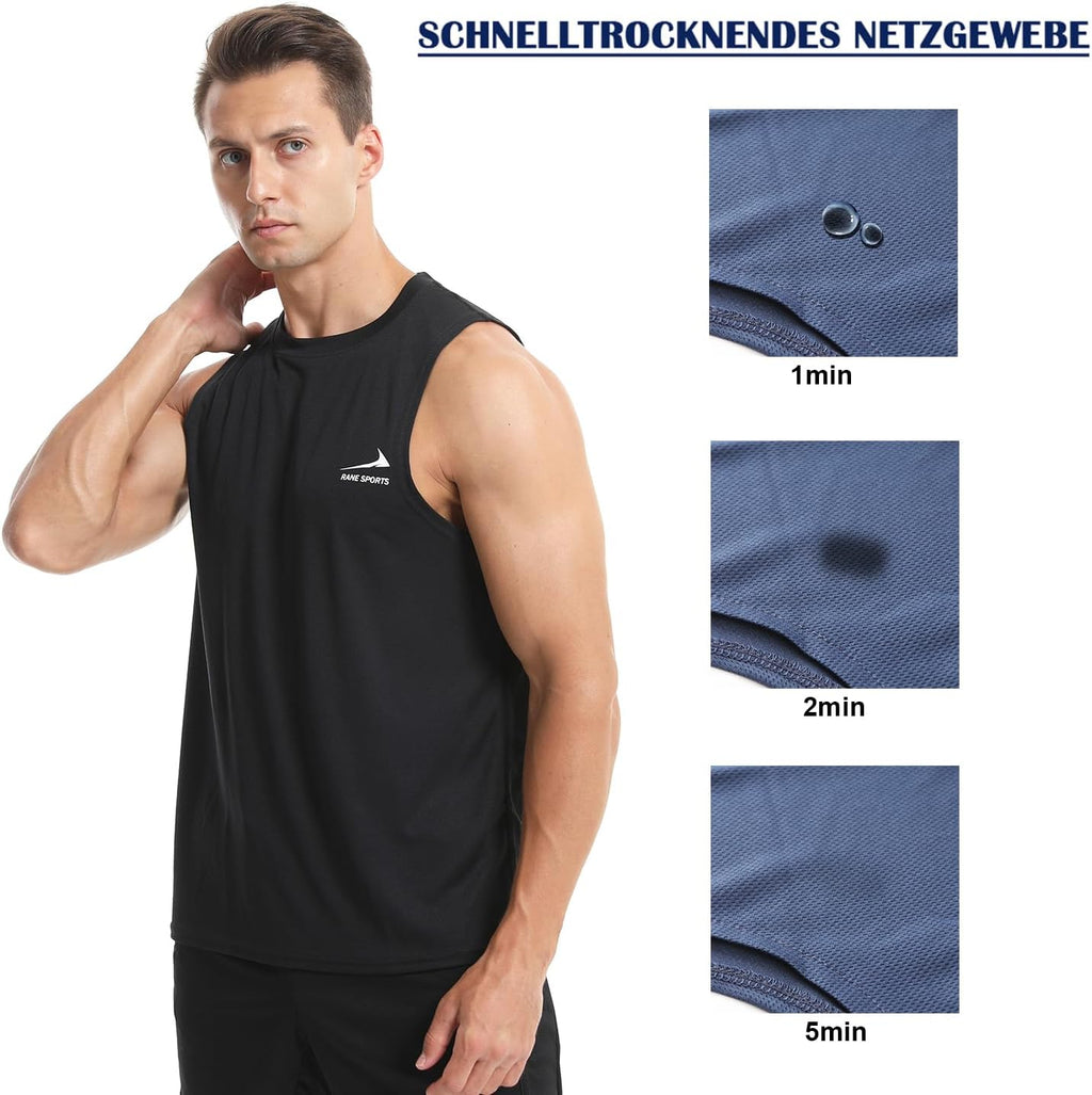 Herren Tanktop Gym Tshirt Muskel Fitness Training Laufshirt Fitness Tanks Ärmelloser T-Shirt