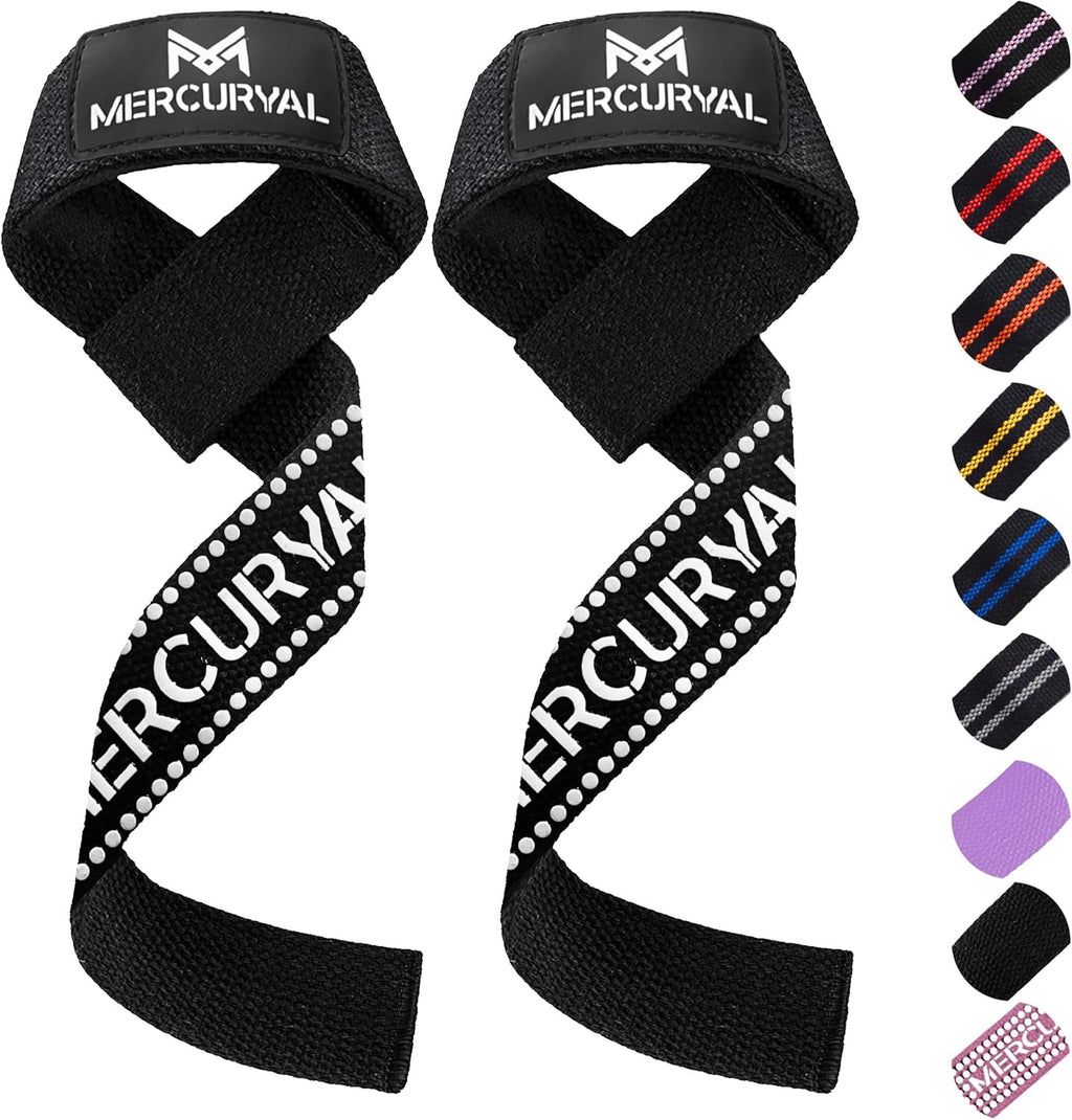 MERCURYAL Zughilfen Krafttraining Lifting Straps - Bodybuilding, Fitness, Kreuzheben, Powerlifting - Kreuzheben Gurte - Profi Lifting Straps - Lifting Straps - Gym Zubehör Für Frauen Und Männer