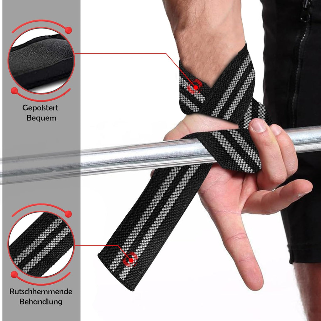 MERCURYAL Zughilfen Krafttraining Lifting Straps - Bodybuilding, Fitness, Kreuzheben, Powerlifting - Kreuzheben Gurte - Profi Lifting Straps - Lifting Straps - Gym Zubehör Für Frauen Und Männer