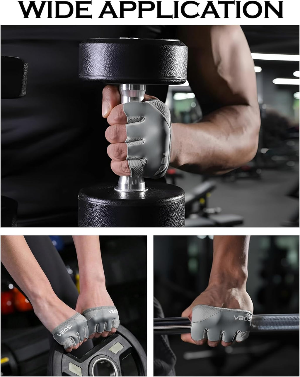 Fitness Handschuhe, Trainingshandschuhe Für Damen Und Herren, Atmungsaktiv & Rutschfest, Gym Handschuhe, Sporthandschuhe Für Crossfit Bodybuilding Gym Krafttraining