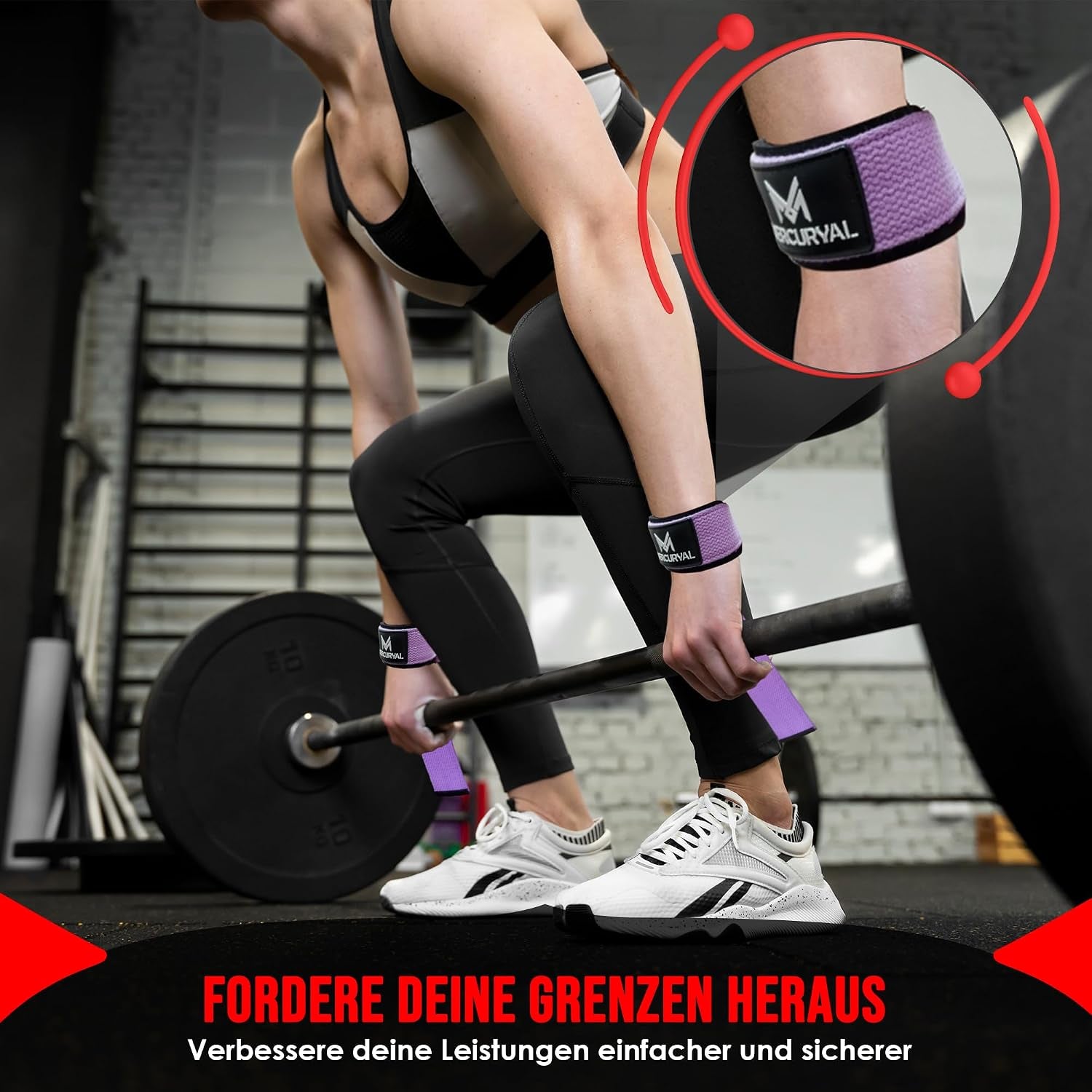 MERCURYAL Zughilfen Krafttraining Lifting Straps - Bodybuilding, Fitness, Kreuzheben, Powerlifting - Kreuzheben Gurte - Profi Lifting Straps - Lifting Straps - Gym Zubehör Für Frauen Und Männer