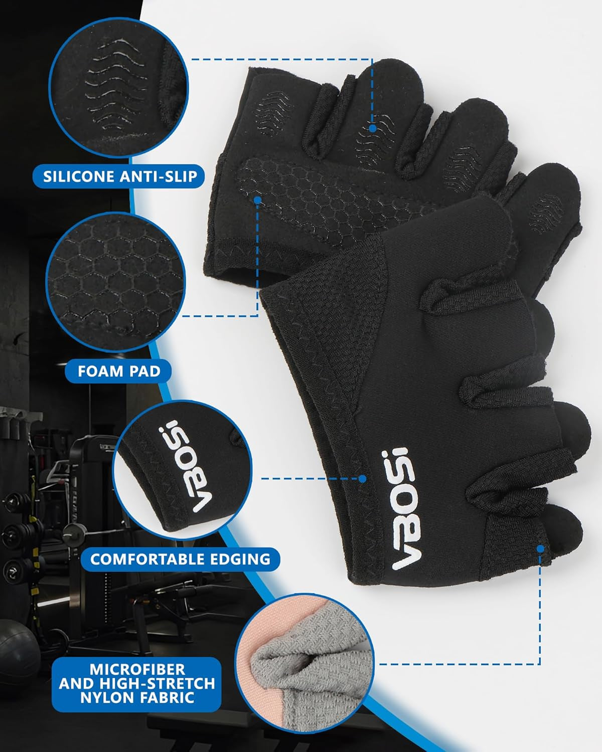 Fitness Handschuhe, Trainingshandschuhe Für Damen Und Herren, Atmungsaktiv & Rutschfest, Gym Handschuhe, Sporthandschuhe Für Crossfit Bodybuilding Gym Krafttraining