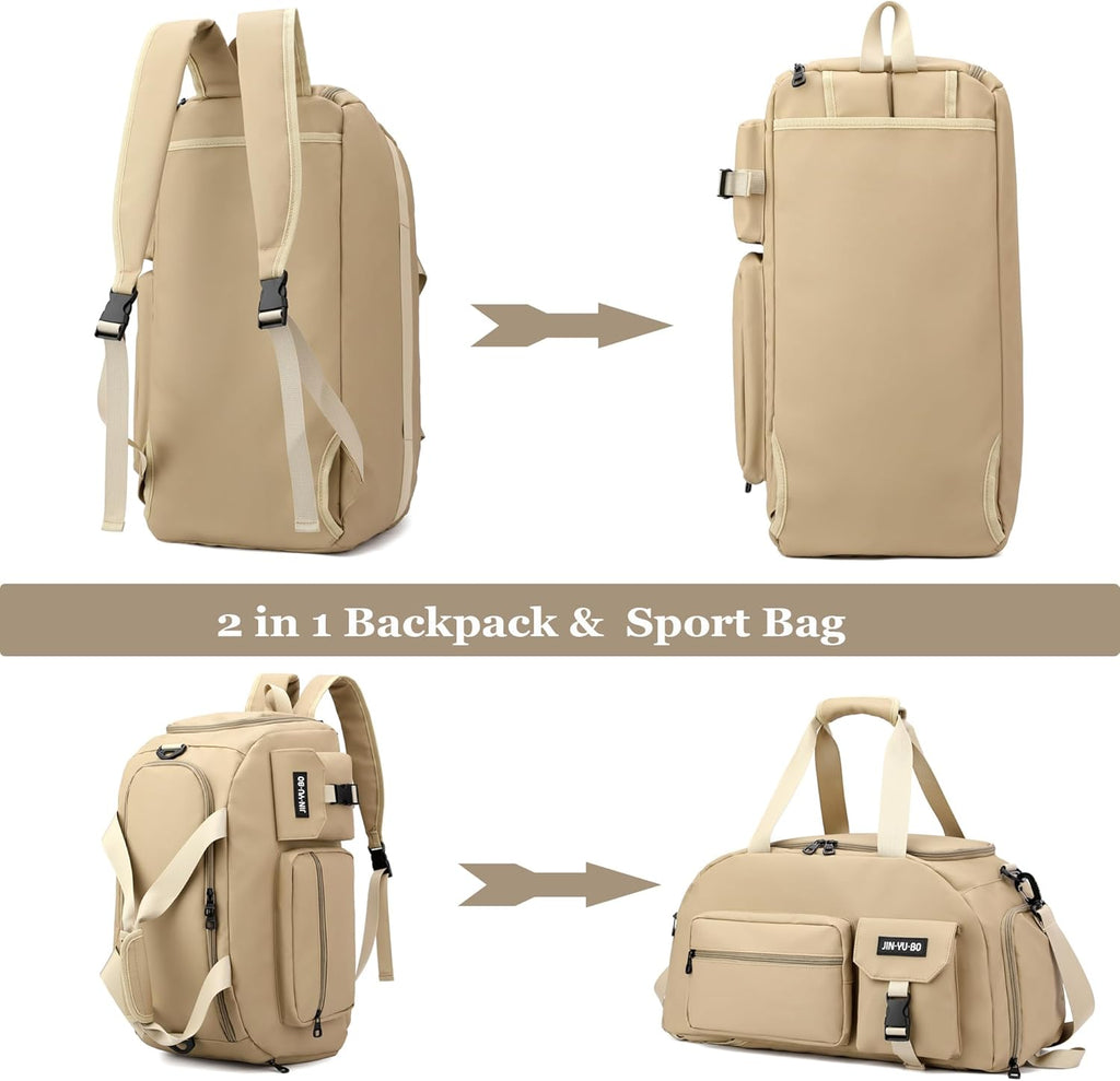 Suweir Sporttasche Damen Herren 32L Reisetasche Mit Schuhfach Nassfach Wasserdicht Trainingstasche Mit Rucksack Weekender Travel Duffle Bag Schwimmtasche Für Sport, Reisen, Gym Schwarz