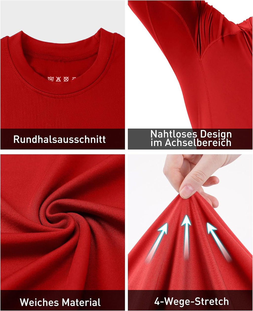 Roadbox Kompressionsshirt Herren Langarm, Atmungsaktiv, Schnell Trocknend, Funktionsshirt Für Fitness, Fußball & Outdoord